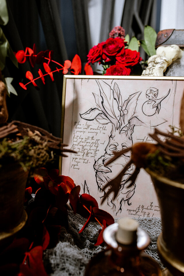 Elegáns asztaldíszek Griffendél hangulatban